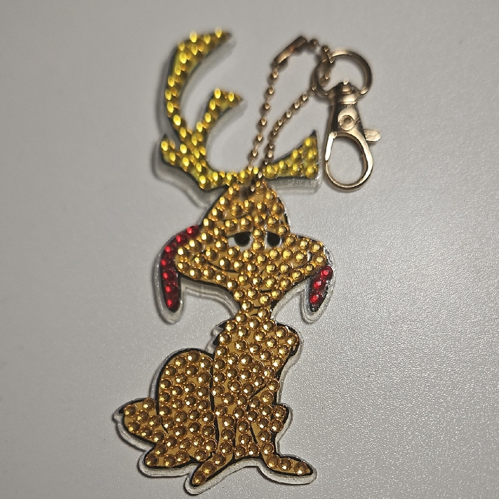 Grinch Dog Keychain Diamond Art Style